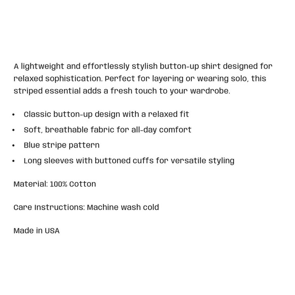 Frank & Eileen Finbar Mens Size M Striped Button Down Long Sleeve Shirt Casual - Picture 9 of 9